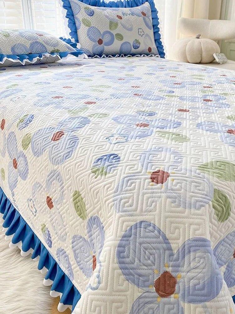 Bomulls Sengedekke Tre Sett Sklisikker Laminert Bomull Fortykket 100% Bomull Laken Helårs Allsidig Sengedekke Teppe