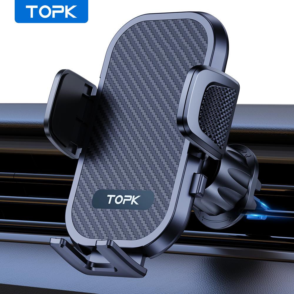 TOPK Upgraded Hook Clip Car Holder FOR Phone, Air Vent Universal Mount, Super Stable Fit for iPhone Truck Smartphones For Air Vent