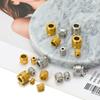 20pcs Stainless Steel Big Hole Loose Beads Gold Texture Spacer Beads for DIY Jewelry Making Necklace Findings Bracelet Supplies
