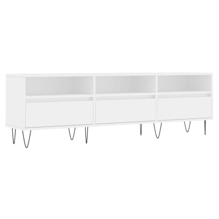 VidaXL Meuble TV blanc 150x30x44,5 cm bois d'ingénierie 831276