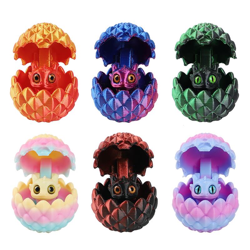 3D Printing Dragon Eggs with Mini Dragon Statue Ornaments for Kids Birthday Party Favors Goodie Pinata Filler Christmas Toy Gift