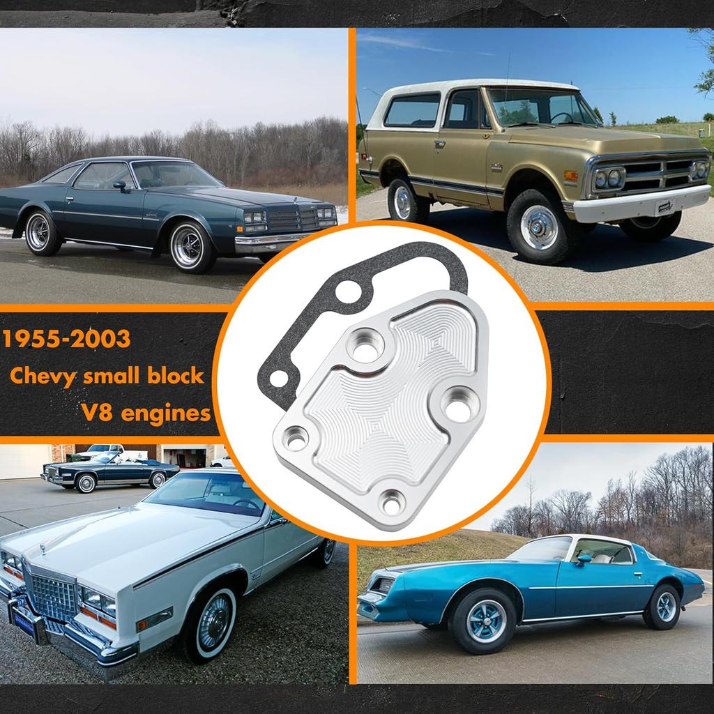 Fuel Pump Off Plate Gasket With Bolts ARP 130-1602 Compatible With 1955-2002 SBC 262 265 267 283 302 305 307 327 350 400 V8 Engines