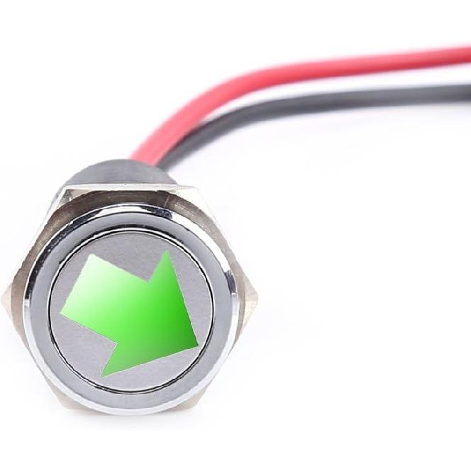 

YWBL-WH 12V 14mm LED Dash Panel Warning Fog Turn Light Indicator Bike Car Boat Lamp Red Blue Green