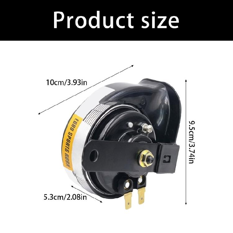 Motorcycle Car Double Tone 12V Snail Horn Strong All Metal Construction Penetrating Sound Emission Quick Installation