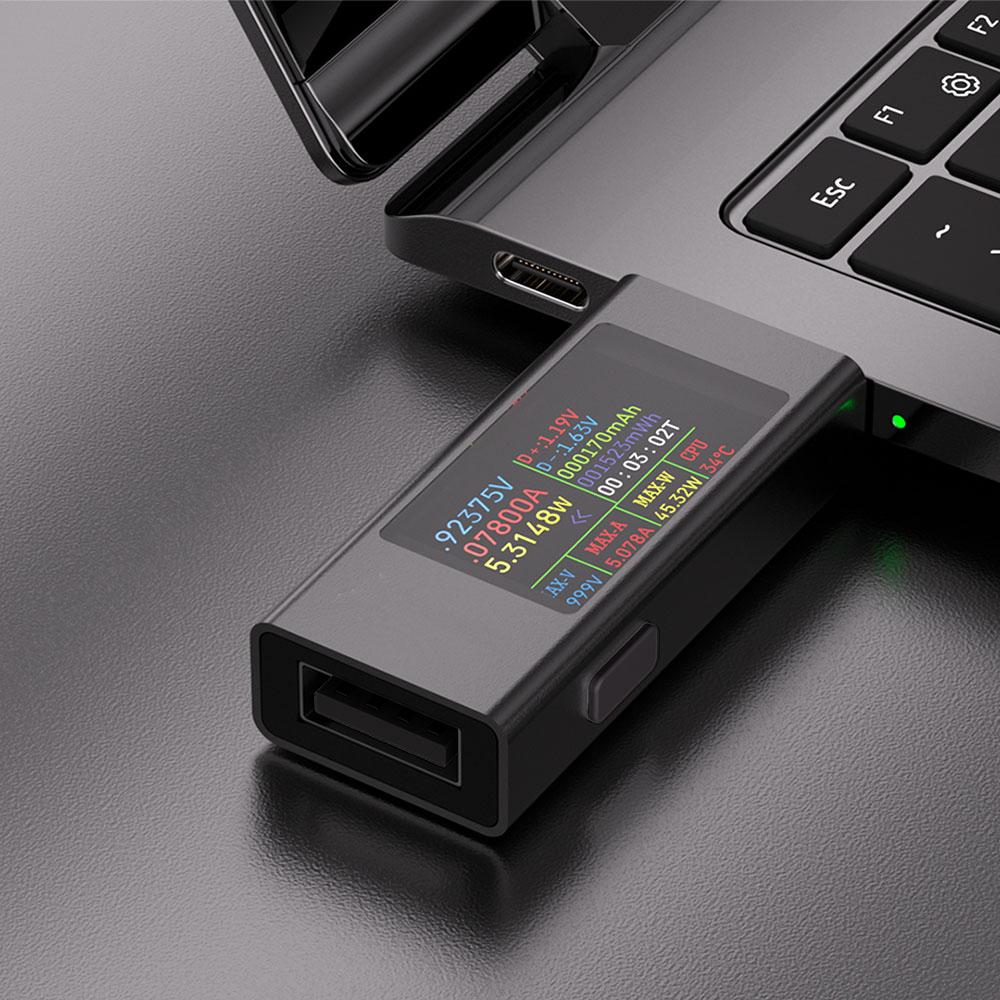 KWS-MX23 USB-Tester High Definition 1,06 Zoll IPS-Display Spannung Strom Leistungsmesser Voltmeter Amperemeter DC 4-30V 0-8A