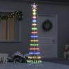 LED Christmas Tree with 290 Multicolor LEDs 250 cm Metal