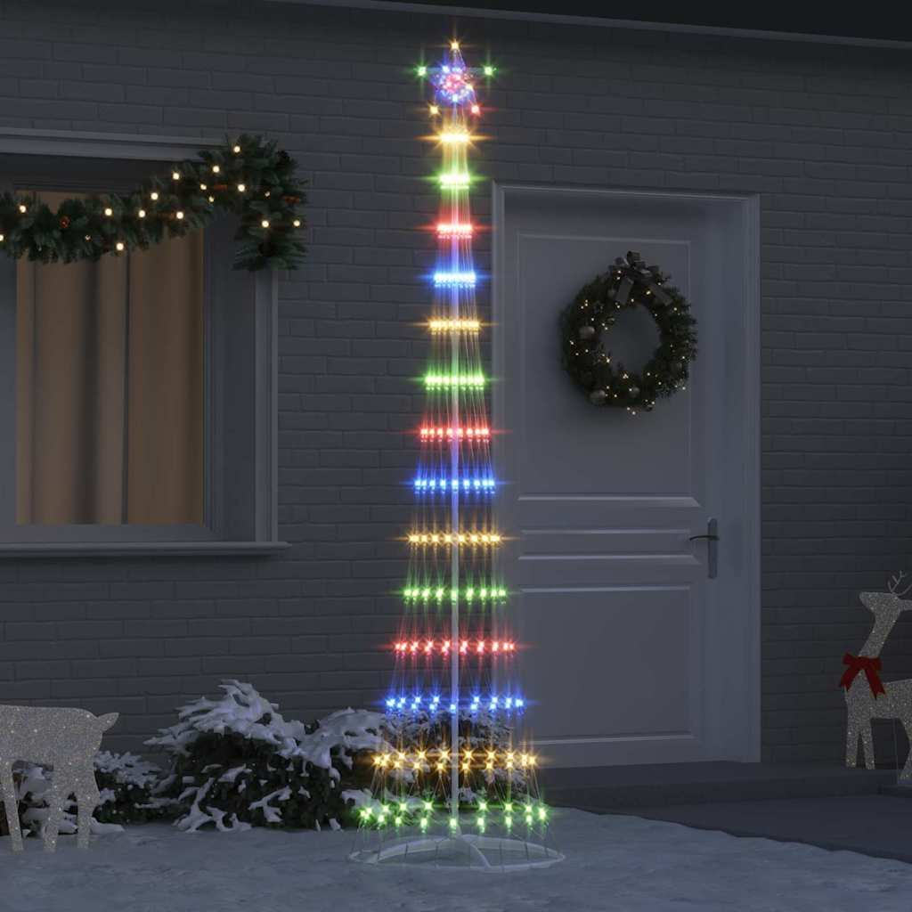 LED Christmas Tree with 290 Multicolor LEDs 250 cm Metal