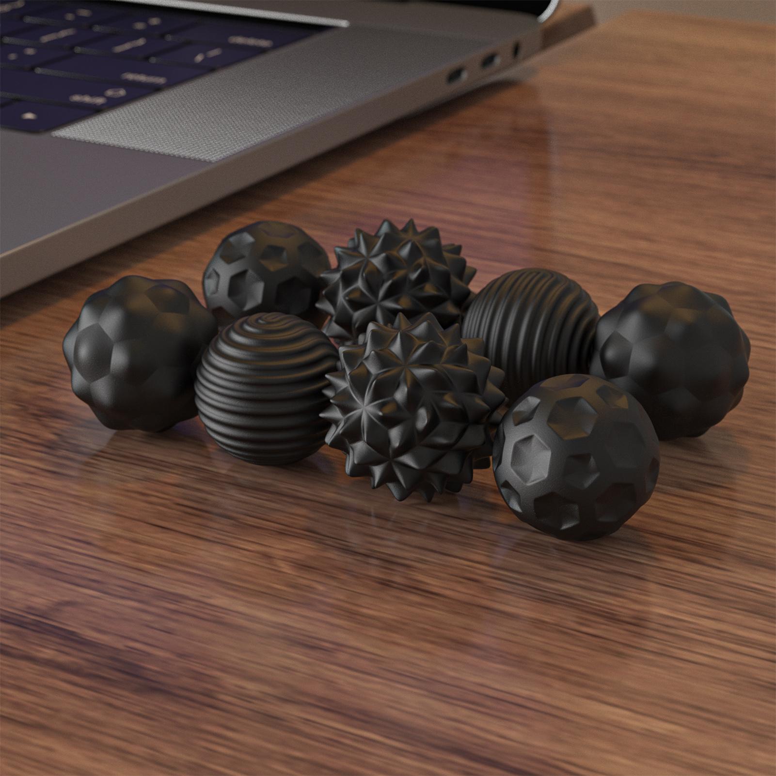Silicone Magnetic Stress Relief Ball Educational Toy with Food Grade Material and Multiple Certifications 4PCS_Black