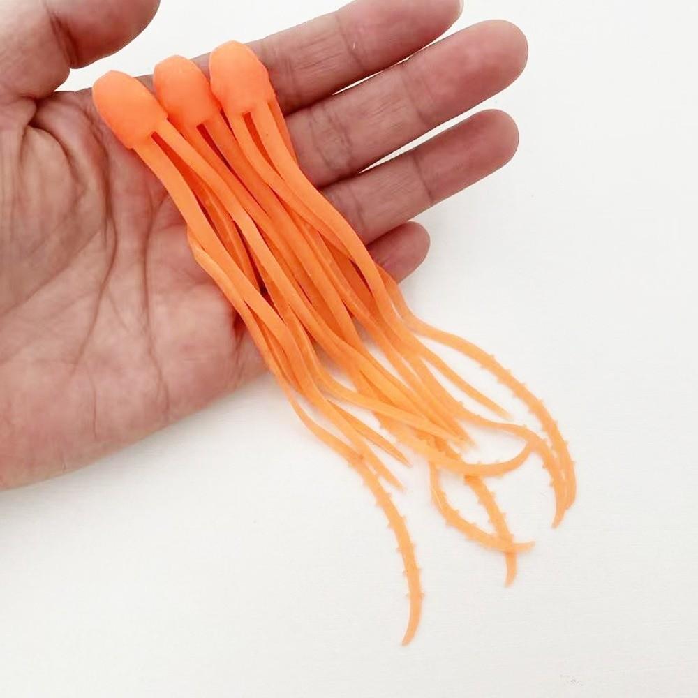 

3pcs Useful Plastic Fishing Soft Lures Octopus LifeLike Realistic Fishing Bait Double Tailed Vibrant Colors Soft Fake Bait оранжевый