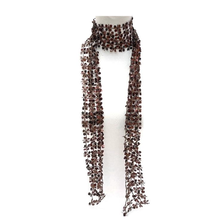 Woman Masquerades Sequins Scarf Outdoor Decorative Blingbling Sequins Collar
