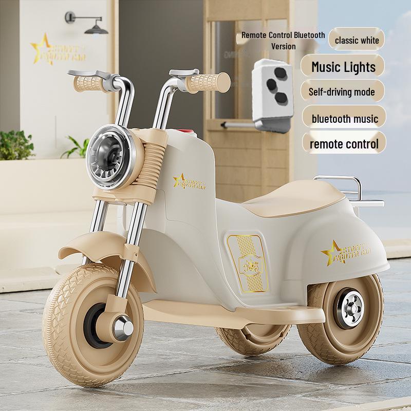 Rechargeable Kids' Electric Tricycle - Remote Control Ride-On Motorcycle for Boys & Girls.