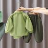 2pcs/set Children's Set Autumn Cute Shirt Set New Baby Long-sleeved Clothes Three-dimensional Dinosaur Two-piece Children's Clothing