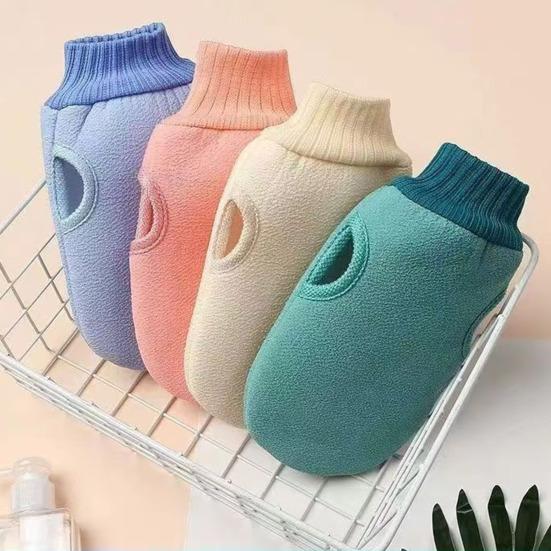 Bath Towel with Painless Scrub Design Three-Finger Separation Easy Grip Exfoliating Mitt Easy To Clean Bath Accessories