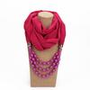Layered Scarf Necklace Jewelry Two-in-one Chiffon Head Wrap Pearl Pendant Hijab  Performance