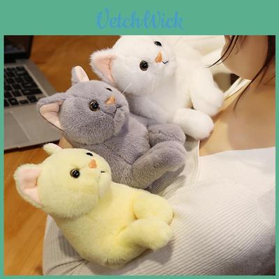 Adorable Pure Color Kitten Stuffed Animal Toy For Children's Playtime 31cm Plush Cat Doll