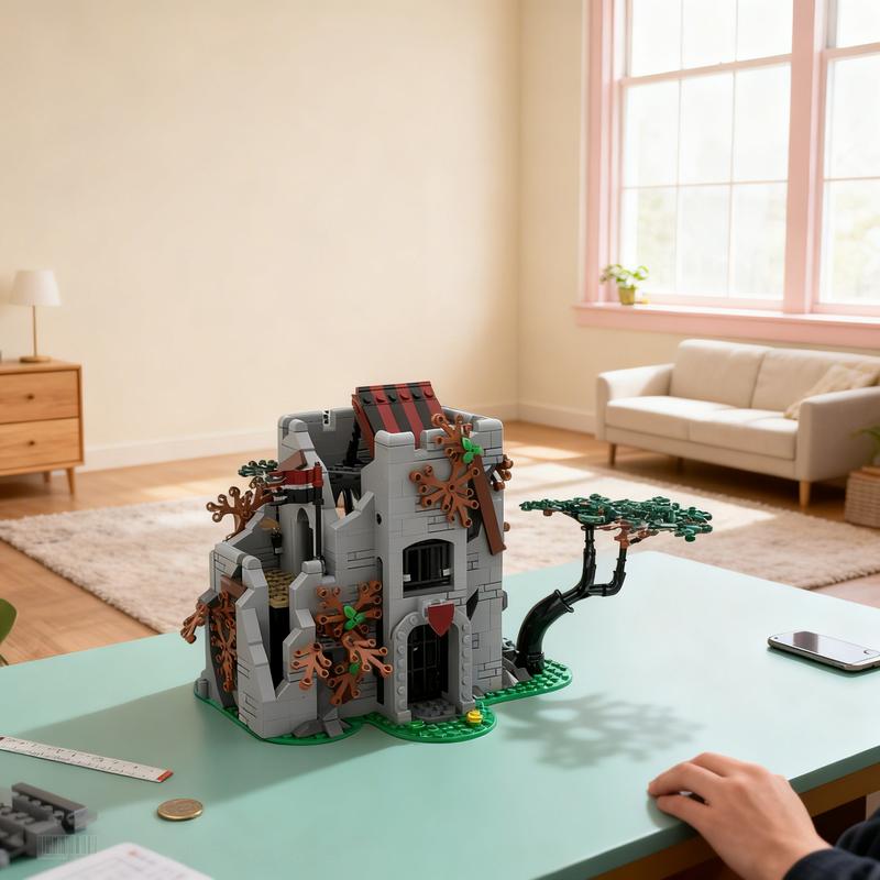 809 Teile MOC Verlassener Turm Burg Modellbausteine Bau Weihnachten Geschenke Spielzeug Kreative DIY Idee Zusammenbauen Ziegel Kinder