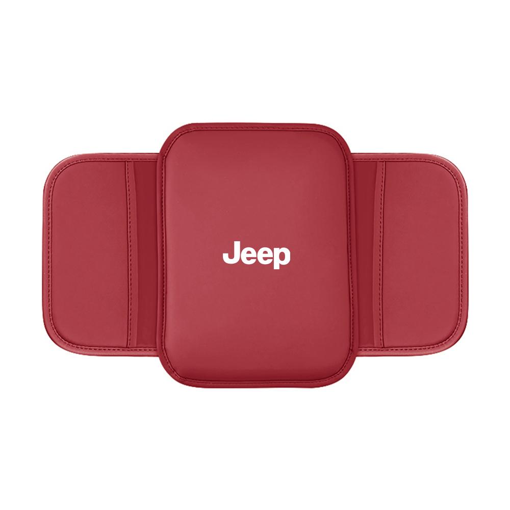 Leather Car Armrest Box Pad Car Center Console Arm Rest Protector Cover with Storage Pocket For Jeep Renegade Wrangler Jk Compas