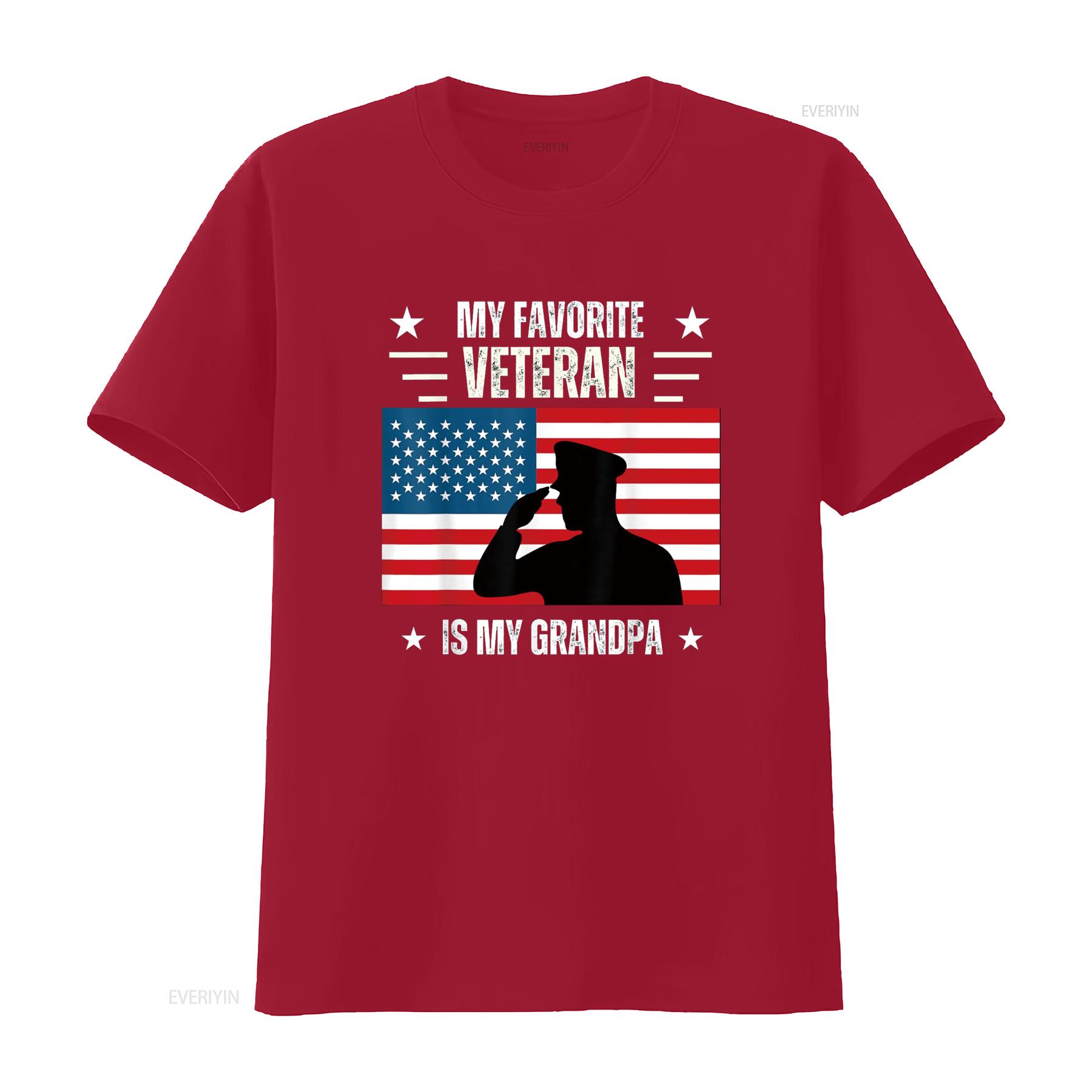 Veterans Day Military My Favorite Veteran Is Grandpa Kids T Shirt vintage Washed Versatile graphic Stylish designer clothes S