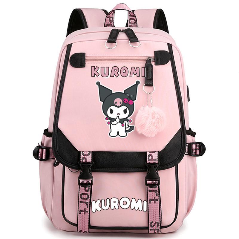 Kuromi Student Backpack With Usb Charging Port For Casual Travel And School Use