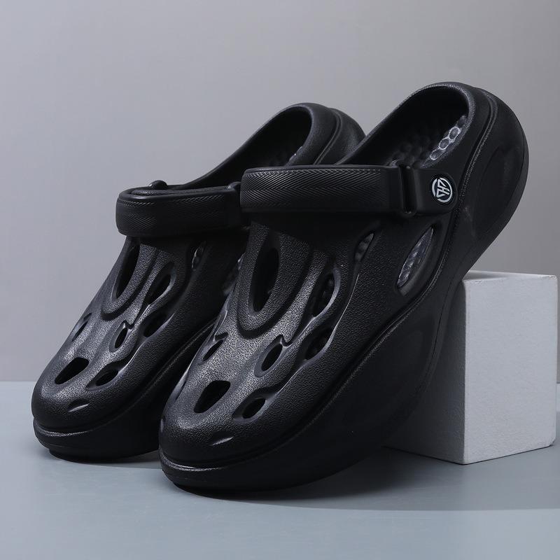 New Hole Shoes Men's Platform Summer Wear Fashionable Wear-resistant Men's Outdoor Bag Head Drag