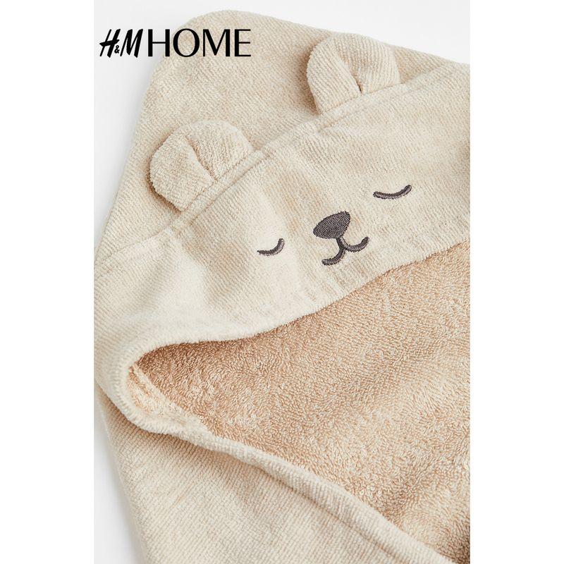 

HM Home 2025 New Arrival Newborn Hooded Towel Household Products Hooded Bath Towel 0946625 Light beige/Bear 80x80cm