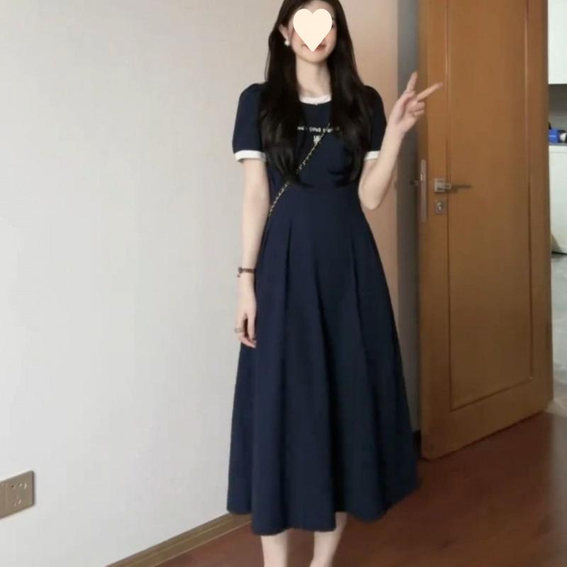Large size high-end light luxury dress women's summer new waist and thin temperament skirt