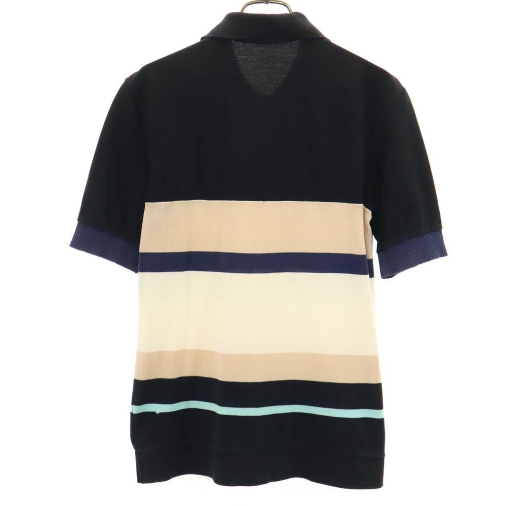 Fred Perry Made In Portugal Border Pattern Short Sleeve Polo Shirt Fawn Men's Used