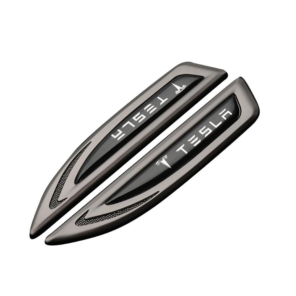 

2Pcs Car Metal Badge Car Wing Right & Left Side Fender Stickers For Tesla Model Y Roadster SpaceX Model 3 Model S X Cybertruck