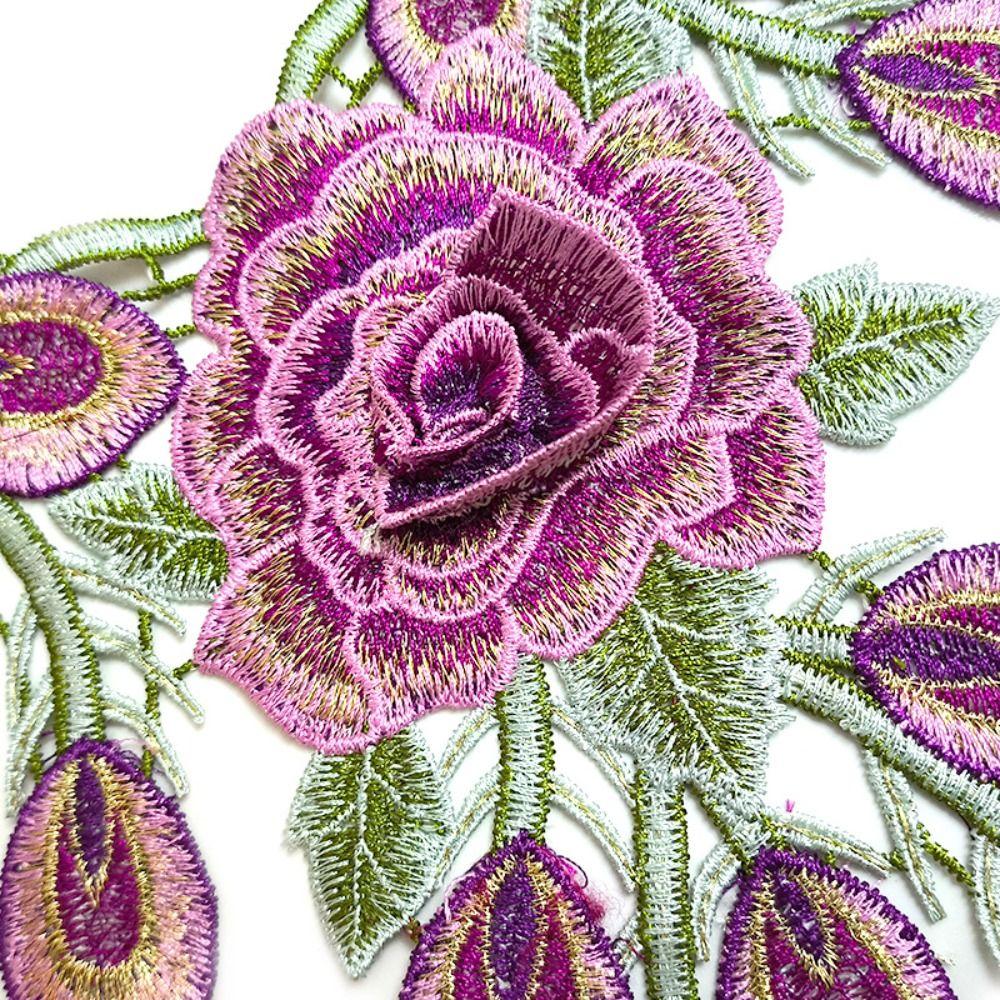 Detachable Embroidery Flower Applique 24cm X 34cm Floral Patches  Crafts Clothing Accessories