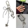 Star Bowknot Pendant Keychain Stylish Phone Chain Fashionable Keyring Bag Decoration Unique Gift for Women Girls