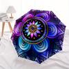 1pc Mandala Design Automatic Open/close Folding Umbrella, Compact Portable Travel Umbrella, Perfect Birthday/Christmas, Cute Umbrella, Durab