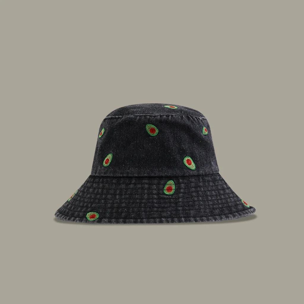Embroidered Heart Cotton Summer Jeans Bucket Hat Cap For Women Spring Fisherman Hat Outdoor Travel Ladies Hat Gift Wholesales