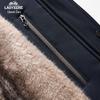 LAOYECHE Veste d'hiver rembourrée mi-longue pour homme avec col en fourrure amovible