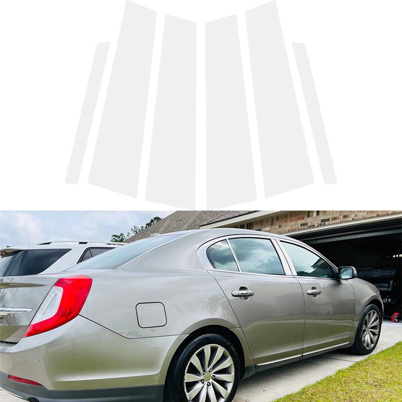 6Pcs Car Window Door Column B C Pillar Post Trim Cover PC Stickers Accessories Fit For Lincoln MKS 2009-2016