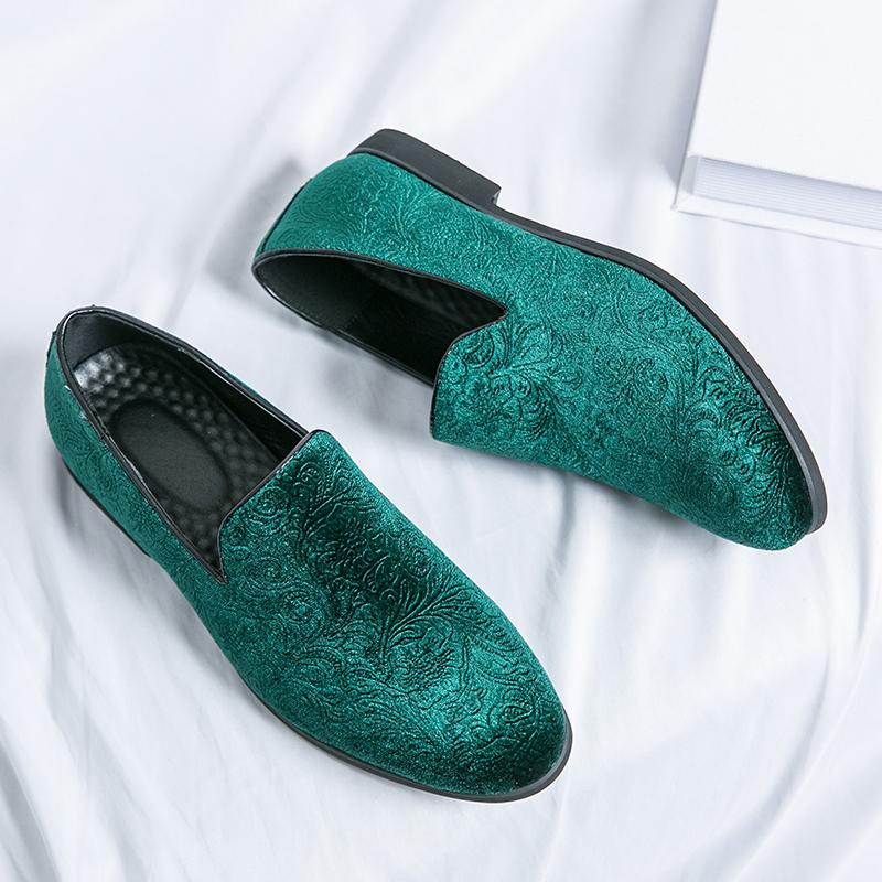 Fashion Mens Casual Leather Shoes Four Seasons Non-Slip Business Fashion Versatile Tide Party Driving Shoes Punk Style Man Slip On Flats