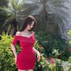 Sexy Girl Crossed Neckline Dress With Pleated Design For Date Night