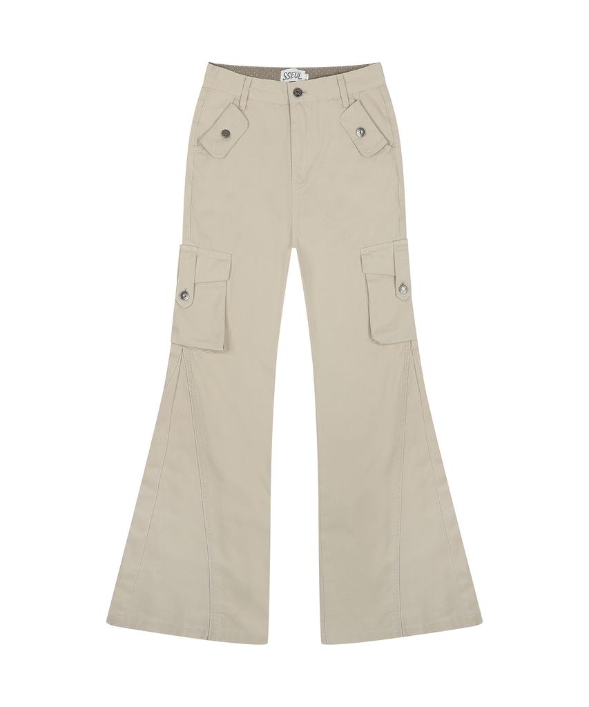 Seul Side Pocket Semi-Bootcut Pants_Beige