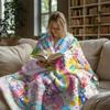 Playful Sanrio Collage Flannel Blanket Soft Warm Throw Hello Kitty Couch Bed Cover Lightweight Summer Nap Blanket Sweet Gift