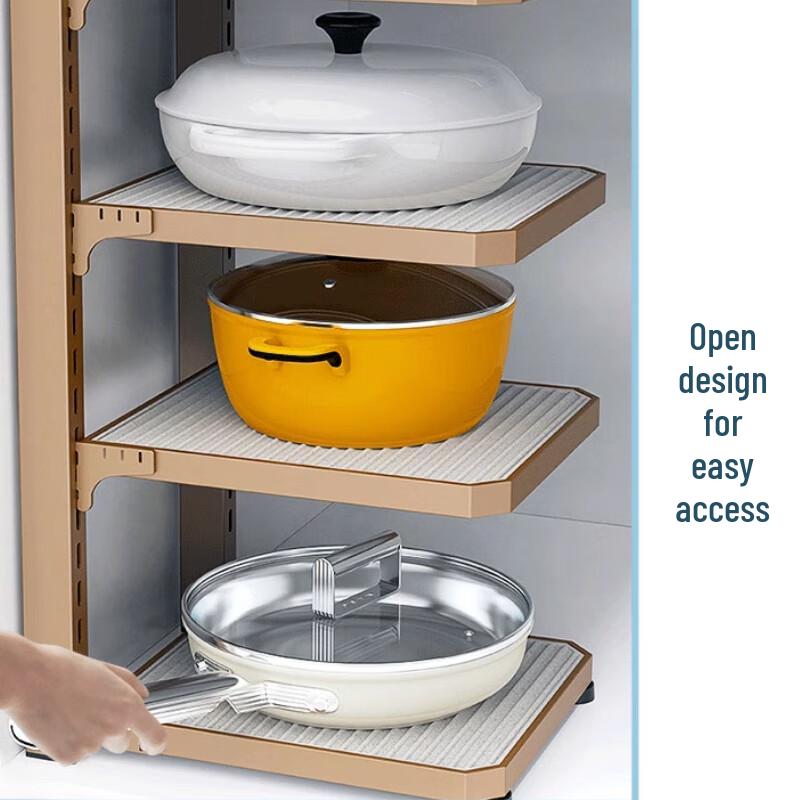 Adjustable 4-Tier Champagne Gold Kitchen Pot Rack