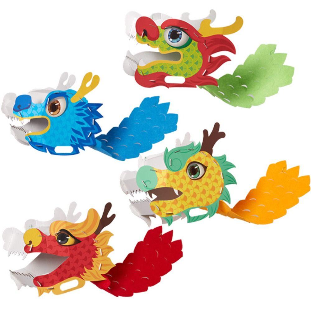 Traditional Chinese Dragon Head Mask 3D Dragon Boat Racing Toy  New Year Decor