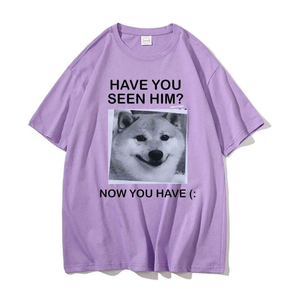 L-ai văzut acum, ai tricou Shiba Inu Tricouri cu imprimeu grafic Amuzant, unisex, pentru femei, tricouri supradimensionate, tricou unisex