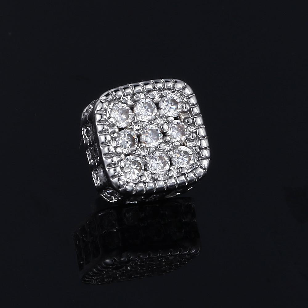 Fake Piercing Strong Magnetic Ear Clip For Men Iced Out Zircon Hip Hop Punk Silver Magnet Earrings Women Gifts OHE127-5