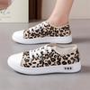 Women's Fashion Leopard Print Shoes, Low-Top Lightweight Flat Sneakers, Casual Lace-Up Multifunctional Outdoor Sports Shoes