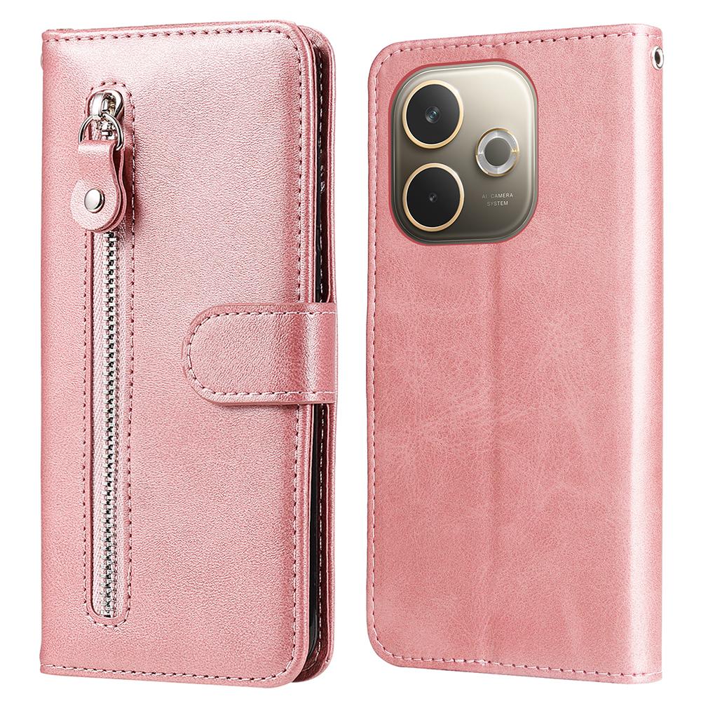 

For Oppo A5 Pro 5G/A5 Vitality Edition Case Zipper Wallet Calf Texture PU Leather Phone Cover Pink