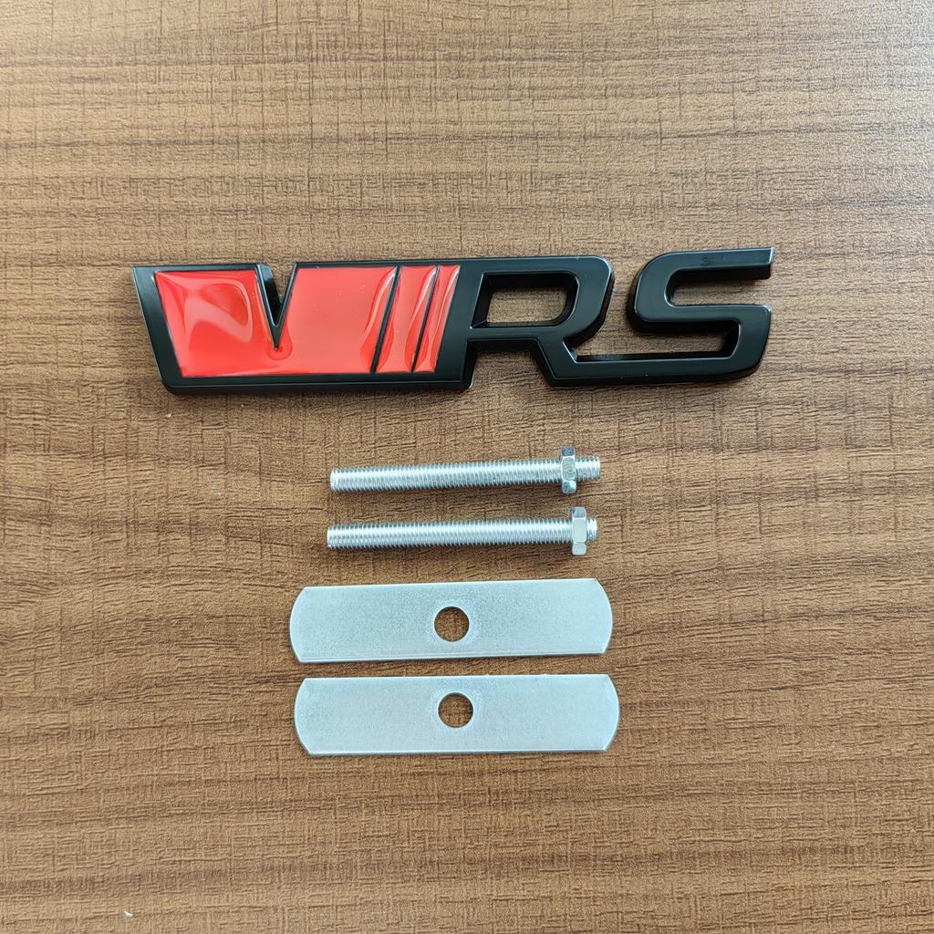 3D Metal RS Logo VRS Emblem Car Grill Badge For Skoda Kodiaq Rapid Fabia Octavia 1 2 3 A5 A7 MK1 MK3 MK4 VRS Sticker Accessories