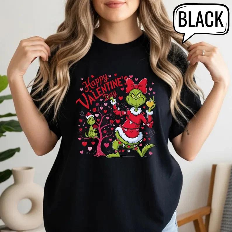 Grinch s Valentine Tee, Retro Be My Valentine Bow, Happy Valentine s Day T-Shirt 2XL