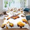 Construction Tractor Truck King Queen Duvet Cover Excavators Crane Bedding Set Vehicle Quilt Cover Polyester Comforter Cover