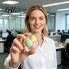 Sensory Fidget Toys Layered Crunchy Squeeze Relief Toy Stress Ball Rainbow for Desk Soft Rubber Portable Reliever Ball Adults Kids
