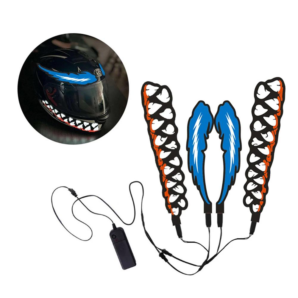 

Motocycle Helmet Light Riding Signal cold Light Moto Helmet accessories 3 Mode Helmet Waterproof Strip Sticker Warning Lights синий