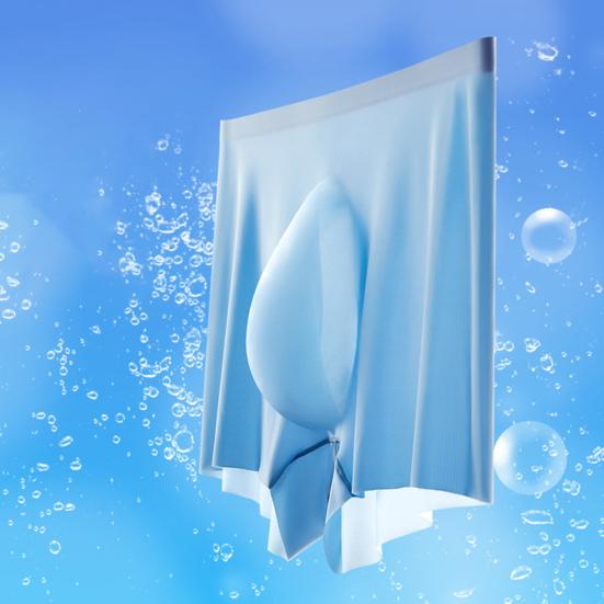 Men Boxers Shorts Ice Silk Men Panties Seamless U Convex High Elasticity Underwear Man Underpants Panties Male Ultra-thin Breathable Briefs